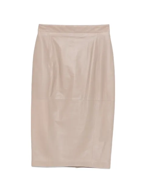 Max Mara panelled lamb leather skirt Neutrals 2611401011600
