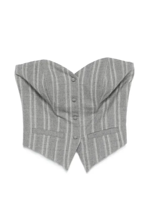 Vestiaire d'un Oiseau Libre striped wool corset Grey STRIPESWOOLCORSET