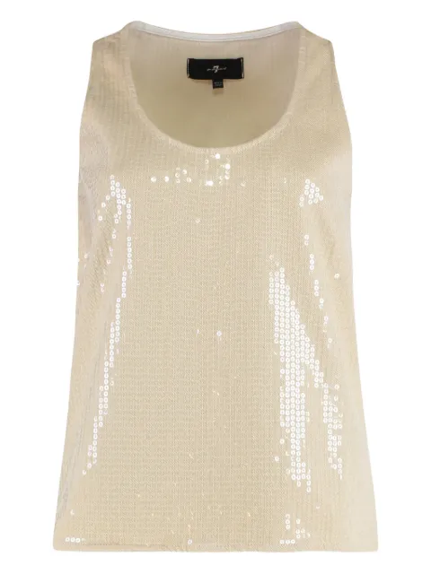 7 For All Mankind sequin-embellishment thank top Neutrals 7U5F0D52