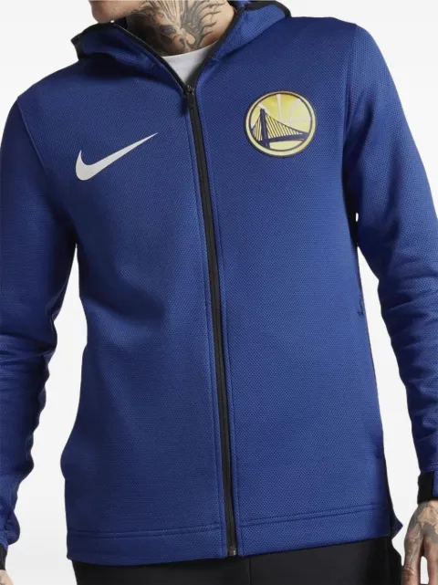 Nike NBA GS Warriors logo-print hoodie Blue 940128