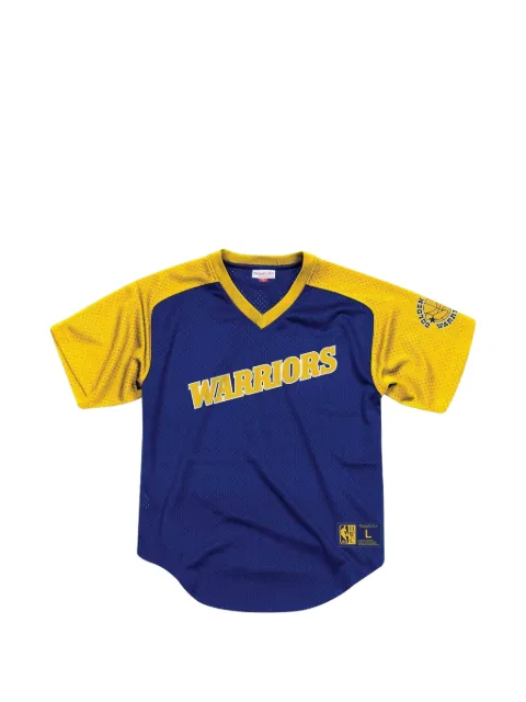 Mitchell & Ness NBA "Golden State Warriors" mesh V-neck T-shirt Blue BA87OQGSWBJXY