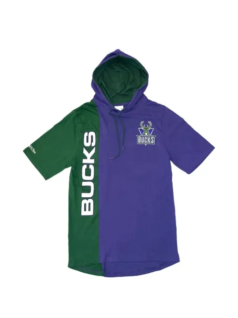 Mitchell & Ness x NBA Milwaukee Bucks short-sleeve hoodie Purple HDSSAJ19008MBUPRGN