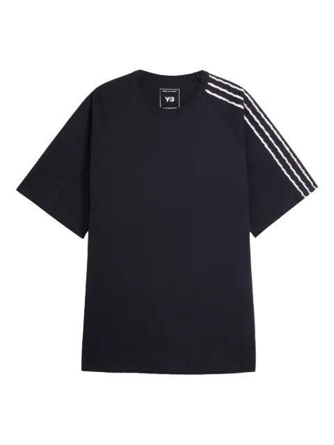 Y-3 raw-edge 3-stripes T-shirt Black KQ9793