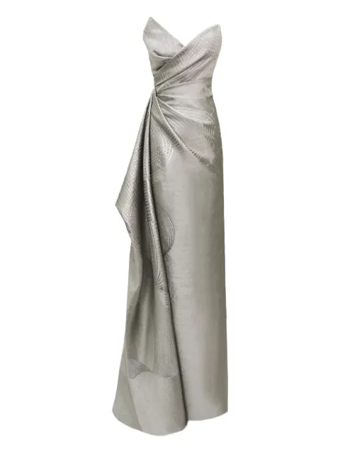 Gemy Maalouf asymmetrical neckline maxi dress Grey GMR257430LD