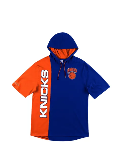 Mitchell & Ness NBA "New York Knicks" short-sleeves split hoodie Blue HDSSAJ19008NYKRYOR