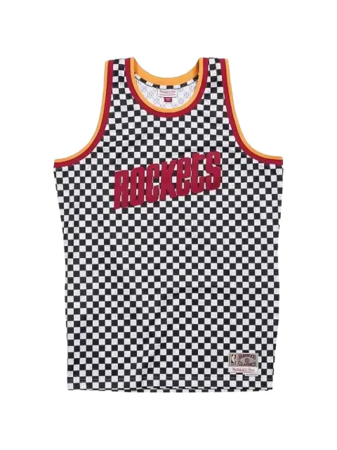 Mitchell & Ness x NBA Houston Rockets checked jersey Black BA8A45HROWMYM