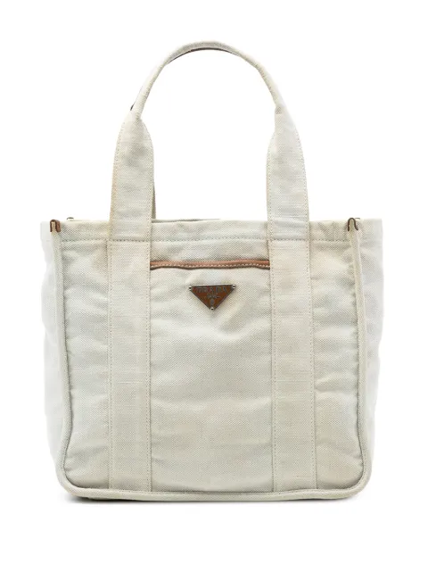 Prada Pre-Owned 2013-2025 Canvas Canapa tote bag White T4M6GXUXIMU5HOUJ