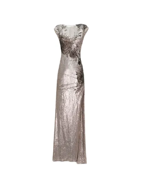 Gemy Maalouf embroidered maxi dress Grey GMR257423LD