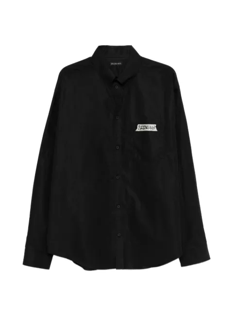Balenciaga masking-tape long-sleeve shirt large-fit in black Black 857809TRM28