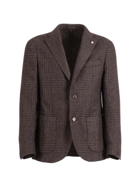 L.B.M. 1911 checked single-breasted blazer Brown 288745529