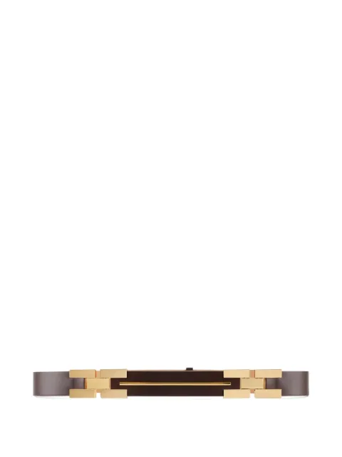 Elisabetta Franchi faux leather belt with metal bar Brown CTC2755EC