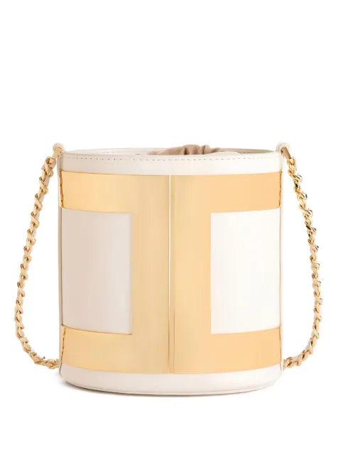 Elisabetta Franchi bucket bag with logo Neutrals BSC0720EC