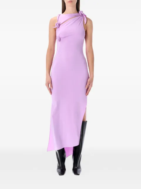 Coperni rose-appliqué midi dress Purple COPR44F5021