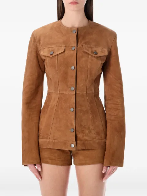 Haikure Temple suede jacket Brown HEW09117PL005TP