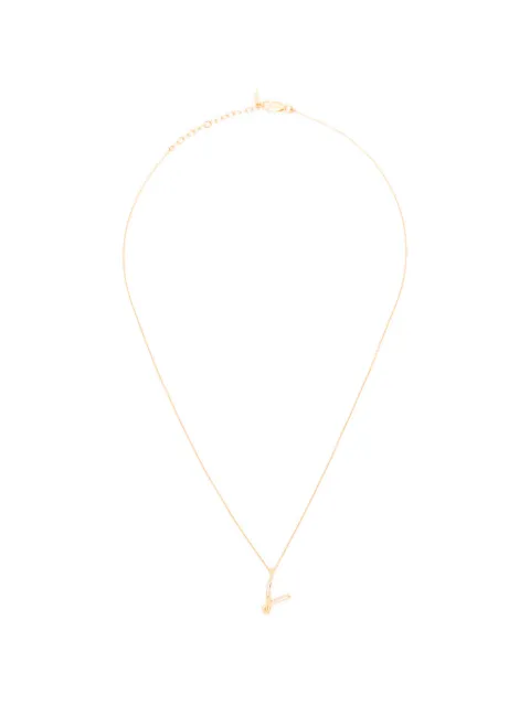 Missoma Curly Molten mini inicial-V necklace Gold INLGN3NSV