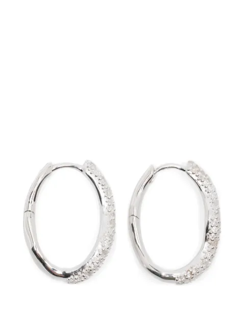 Missoma Molten silver embellished hoop earrings Silver MTSE1CZ