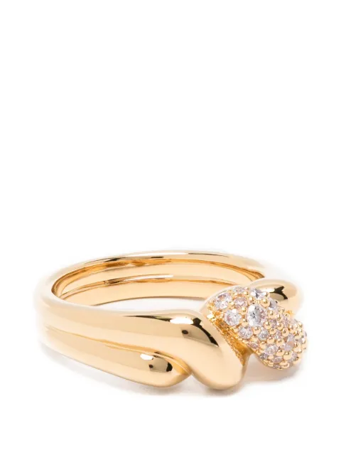 Missoma Molten double statement ring Gold MTGR3CZ