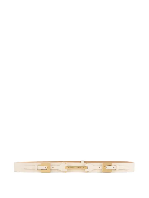 Elisabetta Franchi leather belt with double buckle Neutrals CTC2340EC