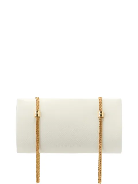 Elisabetta Franchi Ophidia shoulder bag with python texture Neutrals BS75A55EC