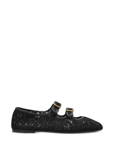 AGL Ceramic Romantic lace ballet flats Black D840007PGK7783