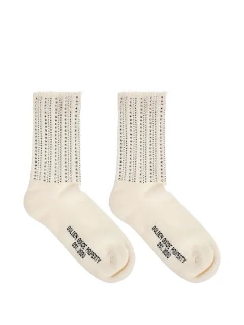 Golden Goose socks with crystals on the leg Neutrals GUP00911P002231