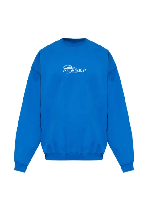 VETEMENTS slogan-embroidered sweatshirt Blue ME76CW255A