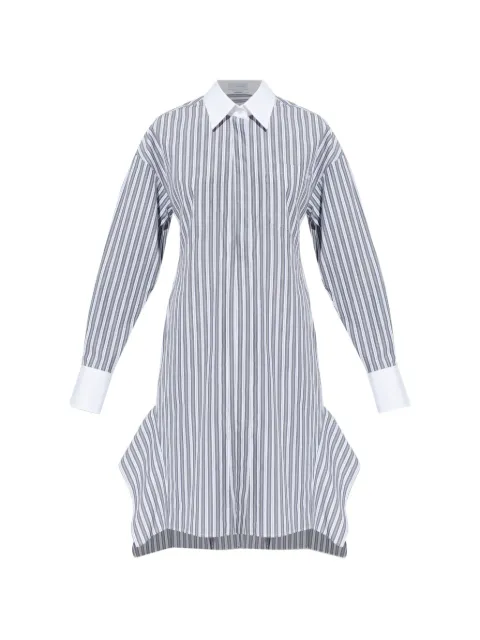 Stella McCartney long-sleeve pinstripe shirt dress Grey 6A06353HJ107
