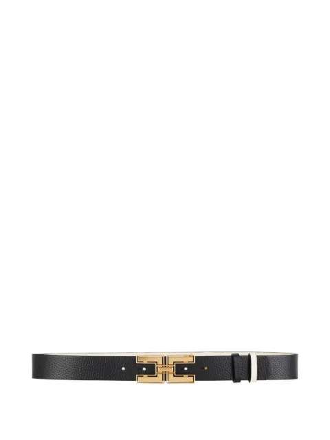 Elisabetta Franchi double face leather belt with logo Black CTC1140EC