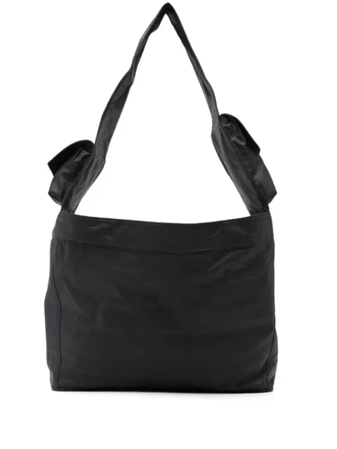 Y-3 large Newspaper flap-pocket tote bag Black KD4181