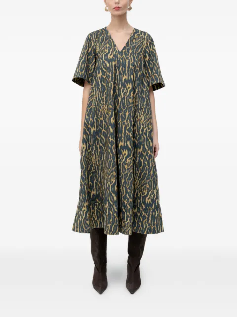 GANNI dress in leopard cotton Blue A1030163