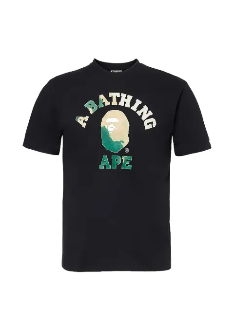 A BATHING APE® tie dye college T-shirt Black 242546M213108