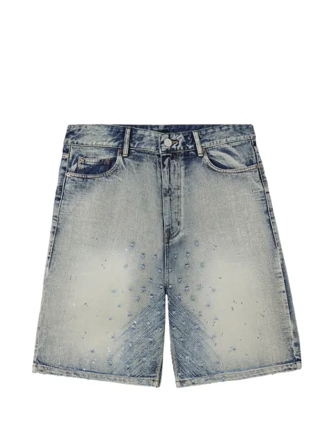 We11done embroidered shorts Blue WDDP124302MSK