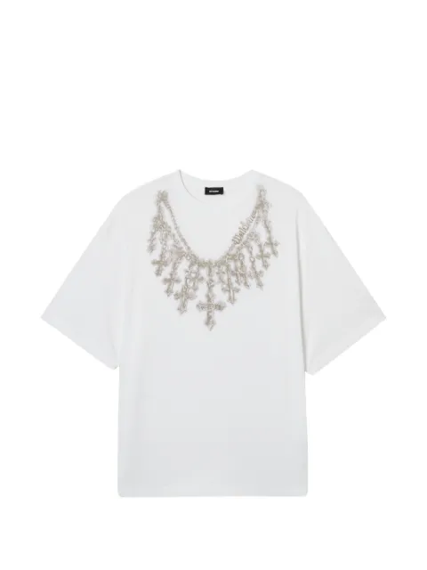 We11done embellished T-shirt White WDTT026775UWH