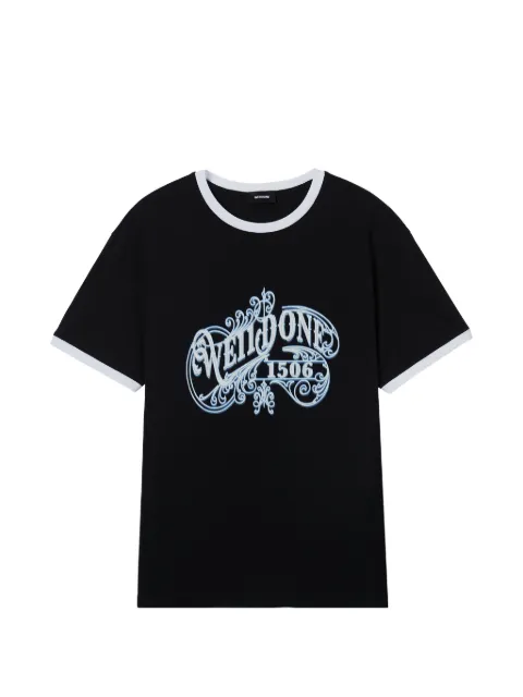 We11done graphic-print T-shirt Black WDTT026762UBK