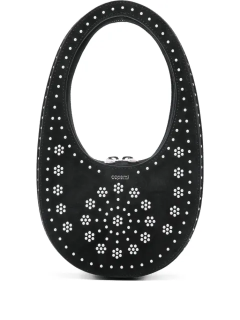 Coperni mini swipe floral-stud tote bag Black COPBA117F6049
