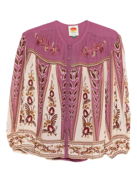 FARM Rio floral embroidered shirt Purple 343978