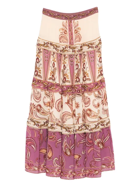FARM Rio paisley tiered maxi skirt Purple 344137