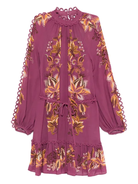 FARM Rio ruffled floral mini dress Pink 344134