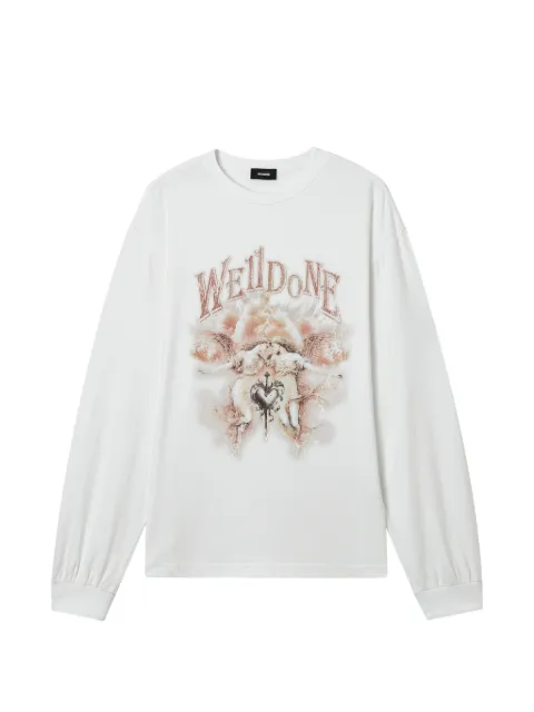 We11done long-sleeve graphic T-shirt White WDTT026788UWH