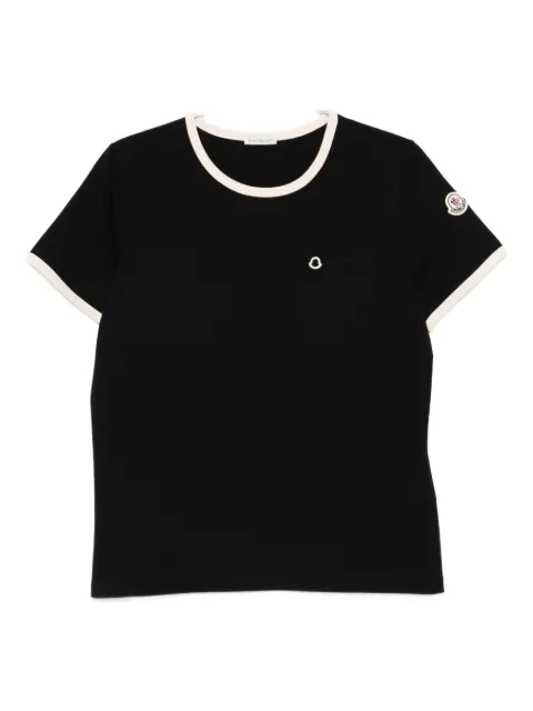 Moncler logo embroidery pocket T-shirt Black L10938C0001989AUO