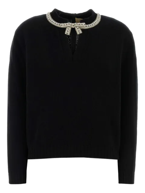 Valentino Garavani embroidered wool sweater Black BKC71FA1E