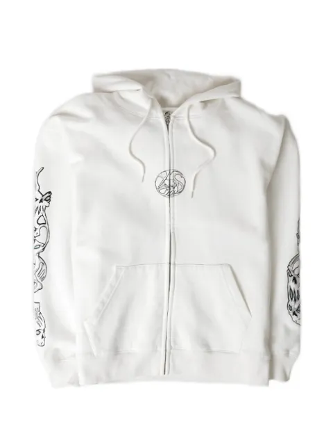 YARDSALE printed zip-up hoodie Neutrals PN28126