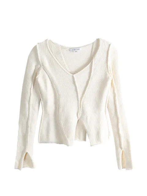 AISLING CAMPS Eddy V-neck top Neutrals AC2503