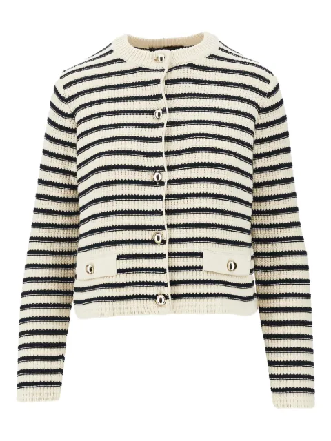 Weekend Max Mara striped button cardigan White 2615341041600
