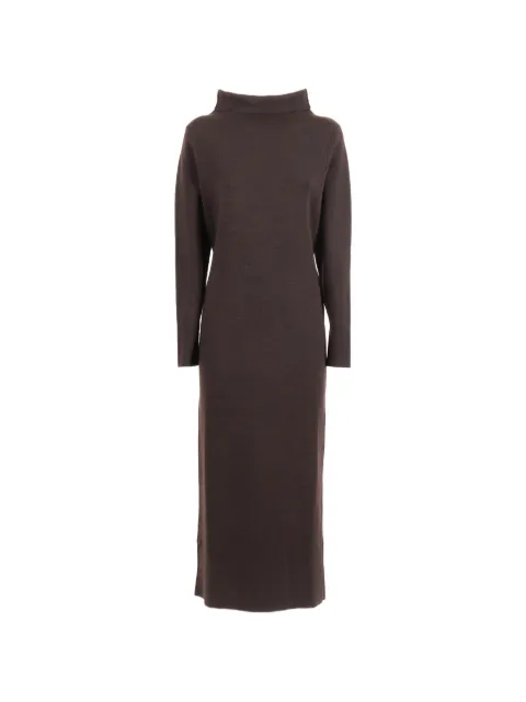 P.A.R.O.S.H. turtleneck midi dress Brown LOOK25D550910