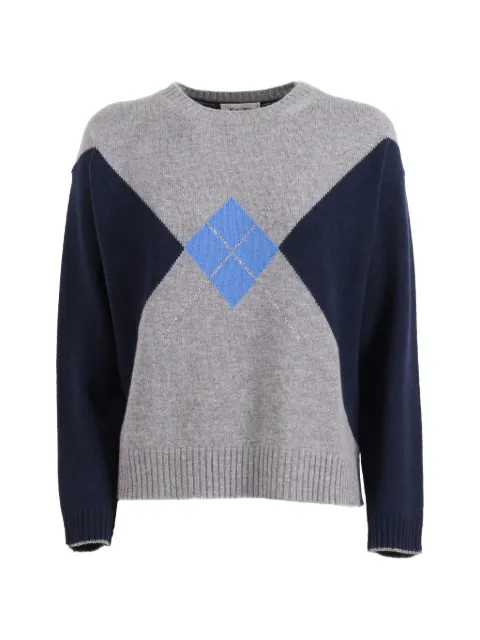 Kangra intarsia diamond crew-neck sweater Grey 262001