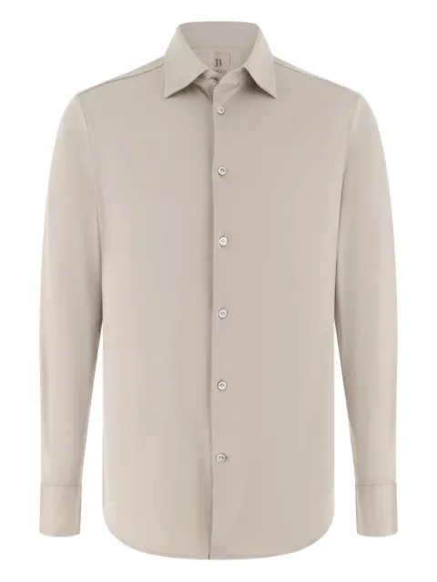 Boggi Milano mother-of-pearl button collar polo shirt Neutrals BO26P030503