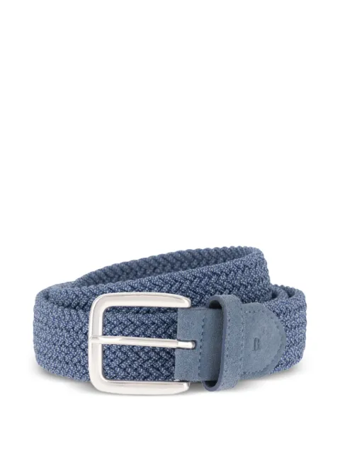 Boggi Milano woven viscose blend belt Blue BO26P028901
