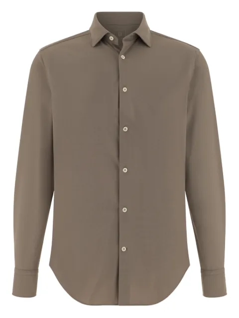 Boggi Milano tokyo-collar stretch shirt Brown BO26P018105