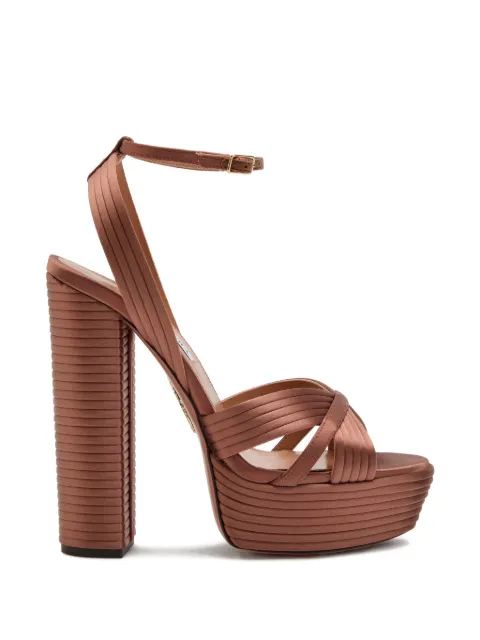 Aquazzura Sundance platform sandals Brown SUDHIGS0SATWL